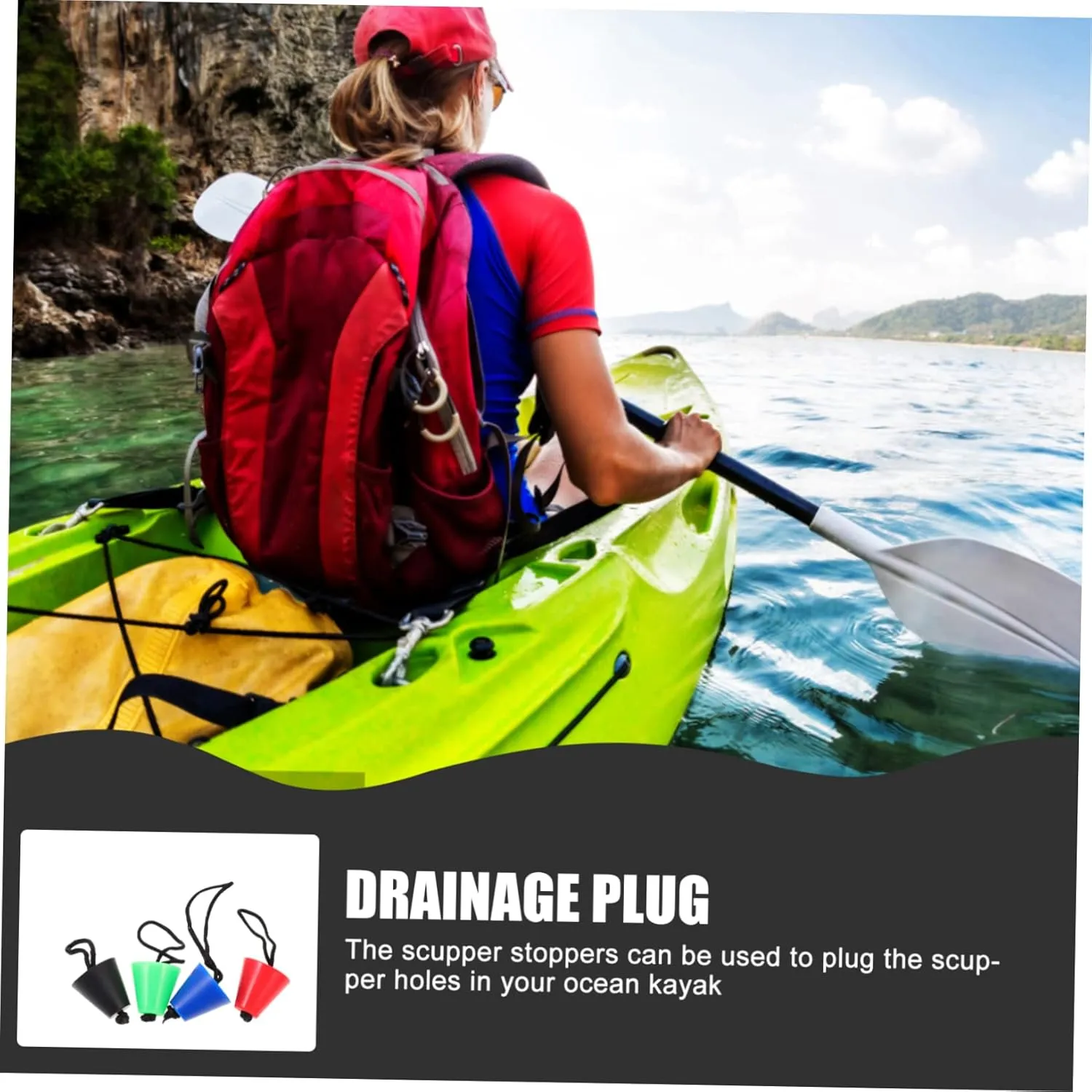 Mipcase Rubber Waterproof Plug Kayak Roof Rack Lanyard Bung Operated Paddle Drain Boat Boarding Handle Gear