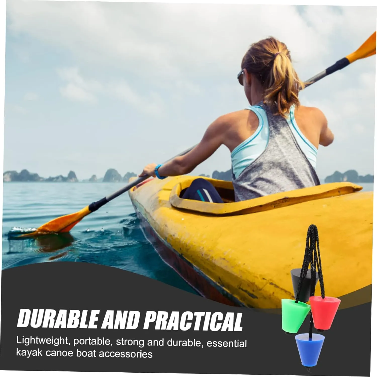 Mipcase Rubber Waterproof Plug Kayak Roof Rack Lanyard Bung Operated Paddle Drain Boat Boarding Handle Gear