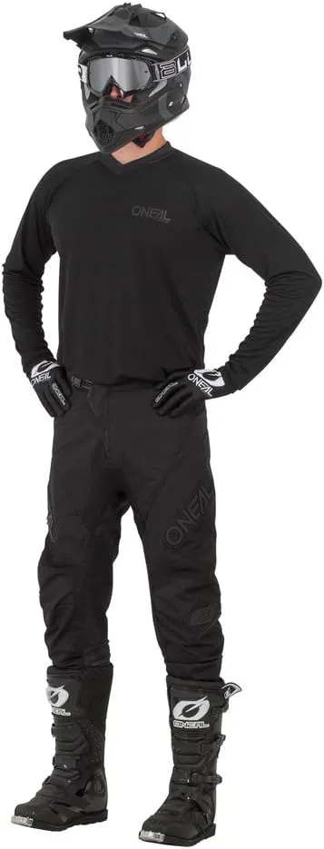 MX Outfit O'Neal Element Classic Black Men (W34/Large) Protective Pants Jersey riding bundle motocross dirt bike package