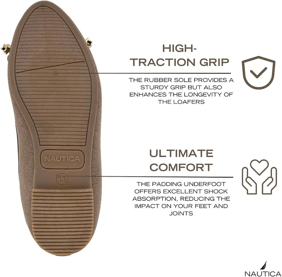 Nautica Girls' Dress Slip On Ballerina Flats – Mary Jane Ballet Fashion Shoes for Toddlers, Little Kids, and Big Kids – Lightweight & Comfortable
