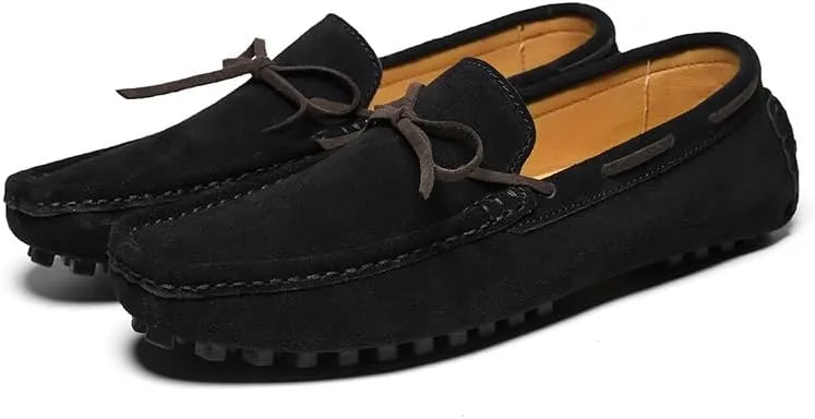 New Men's Shoes Mens Loafers Suede Leather Moccasins Driving Loafers Boat Shoes Simple Comfortable Flexible Flat Heel Lightweight Resistant Casual