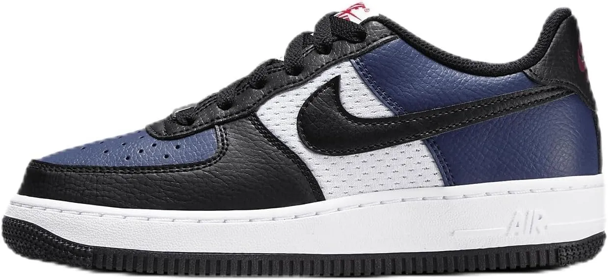 Nike Air Force 1 Big Kids' Shoes (HJ9201-400, Midnight Navy/White/University Red/Black) Size 5