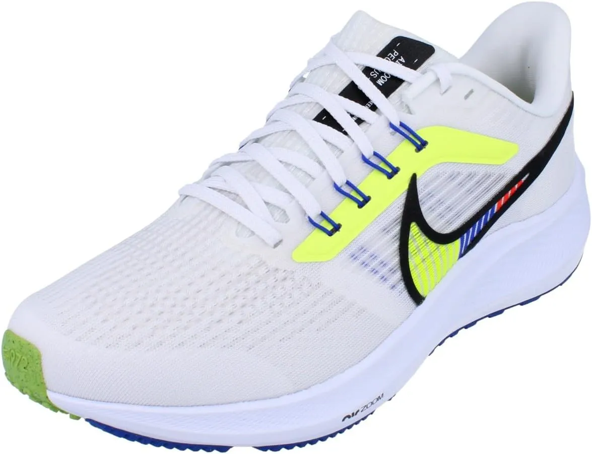 Nike Men's Air Zoom Pegasus 39 Running Shoe, White/Black-Summit White-Volt, 8.5 M US