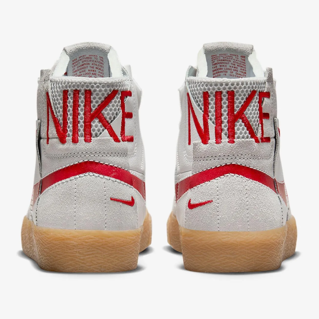Nike SB Zoom Blazer Mid Premium Skate Shoes (FD5113-100, Summit White/Pure Platinum/Summit White/University Red)