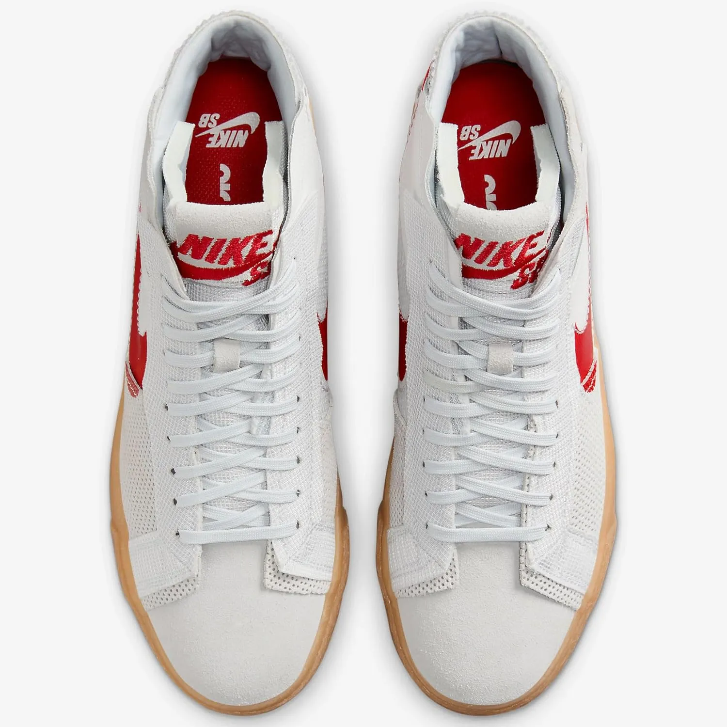 Nike SB Zoom Blazer Mid Premium Skate Shoes (FD5113-100, Summit White/Pure Platinum/Summit White/University Red)