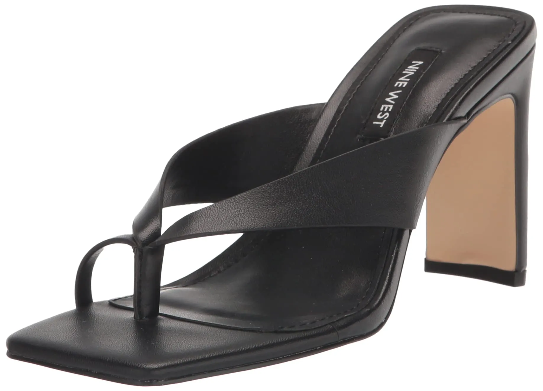 Nine West Women's DURLIFE Heeled Sandal, Black 001, 8.5