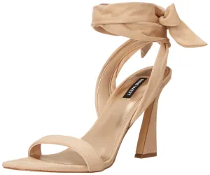 Nine West Women's KELSIE2 Heeled Sandal, Beige Suede, 9.5
