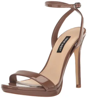 Nine West Women's Loola Heeled Sandal, Maple Patent, 6