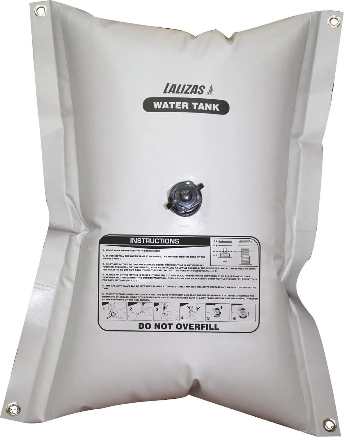 NuovaRade Flexible Water Tank/Bladder, Water Storage Bag, 29x39in - 26.5 Gallon (100Lt) - Rectangular, Grey