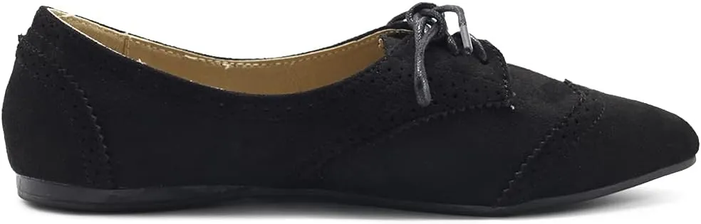 Ollio Womens Ballets Shoes Flats Pointed Toe Oxford 1M1818