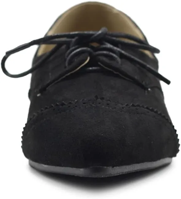 Ollio Womens Ballets Shoes Flats Pointed Toe Oxford 1M1818