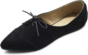 Ollio Womens Ballets Shoes Flats Pointed Toe Oxford 1M1818