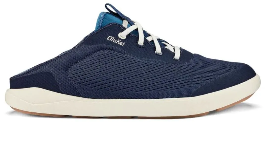 Olukai Trench Blue and Off White Moku Pae Mens No Tie Boat Shoes 10472-DE18