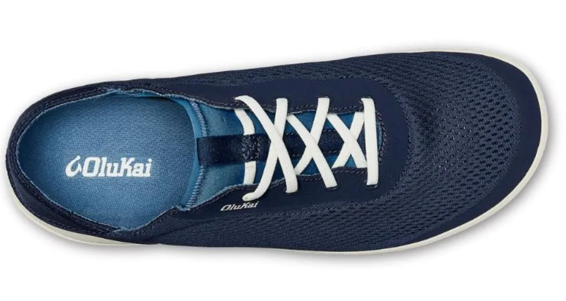 Olukai Trench Blue and Off White Moku Pae Mens No Tie Boat Shoes 10472-DE18