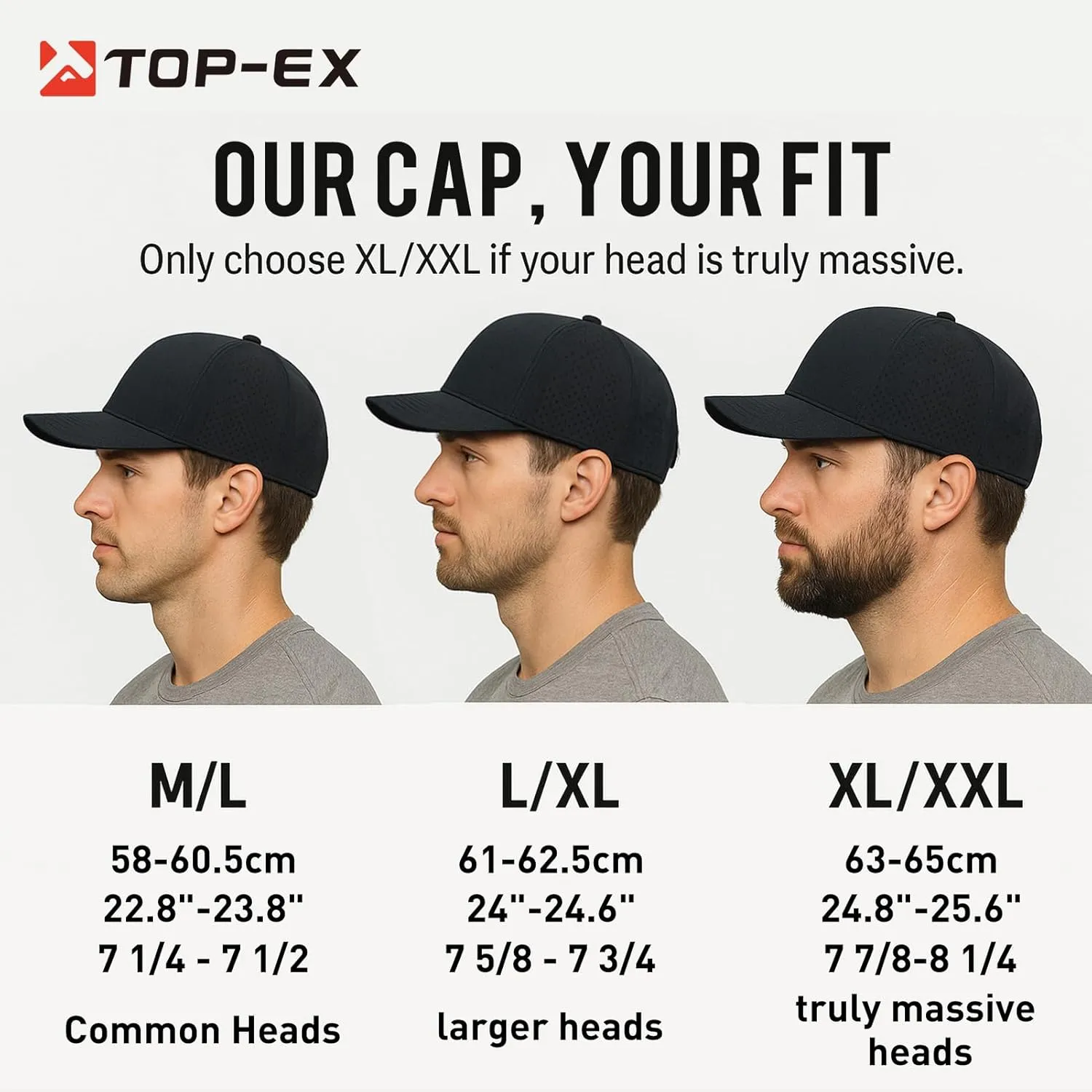 Oversize XL/XXL Snapback Baseball Cap Hydro Performance Cool Hat Water Repellent Golf Boat Beach Workout