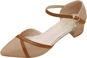Package Head Sandals Female Spring And Summer Ladies New With Thick With Buckle In With Pointed Glitter High Heels