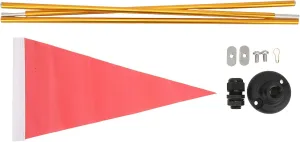 Portable Kayak Safety Flag Kit, Red Nylon Flag, Foldable Aluminum Flagpole, Compact and Lightweight, for Kayaks, Canoes, and Boating