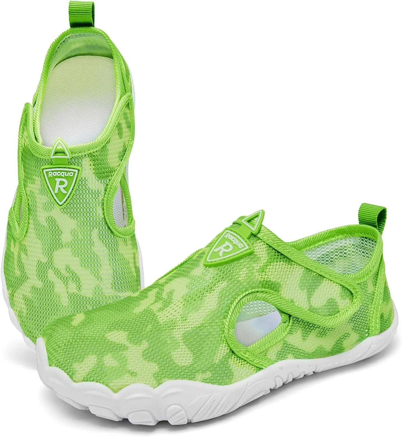 Racqua Aqua Fast Dry Pool Kids Indoor Slip-On Shoes Outdoor Lightweight Girls Boat Shoe Boys Swimming Beach Sea Water Breathable Shoes Green 5.5