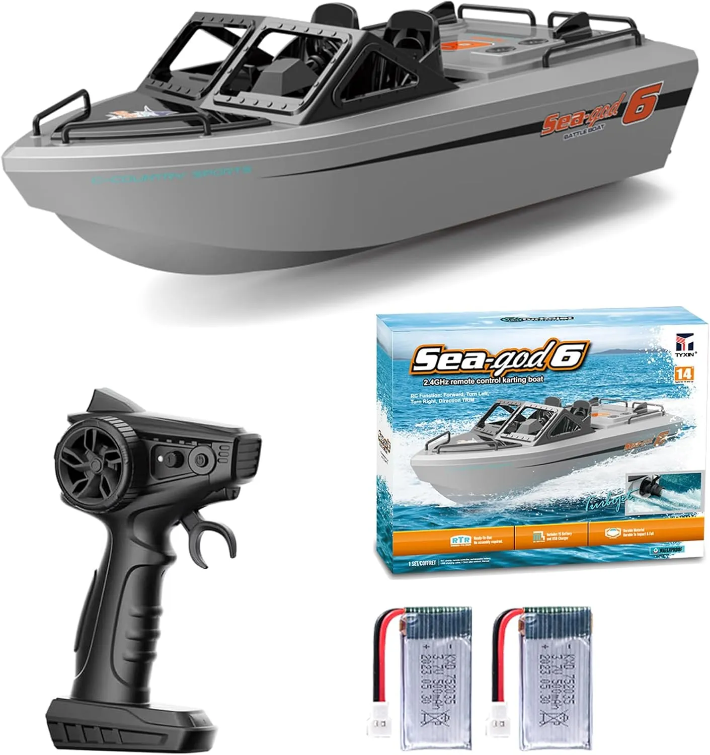 Rc Boat for Pool, Remote Control Kart Boat with Turbine Water Jet/Brushless Power, 2.4ghz Low-Speed 1:12 Scale Model Ship for Kids Adults