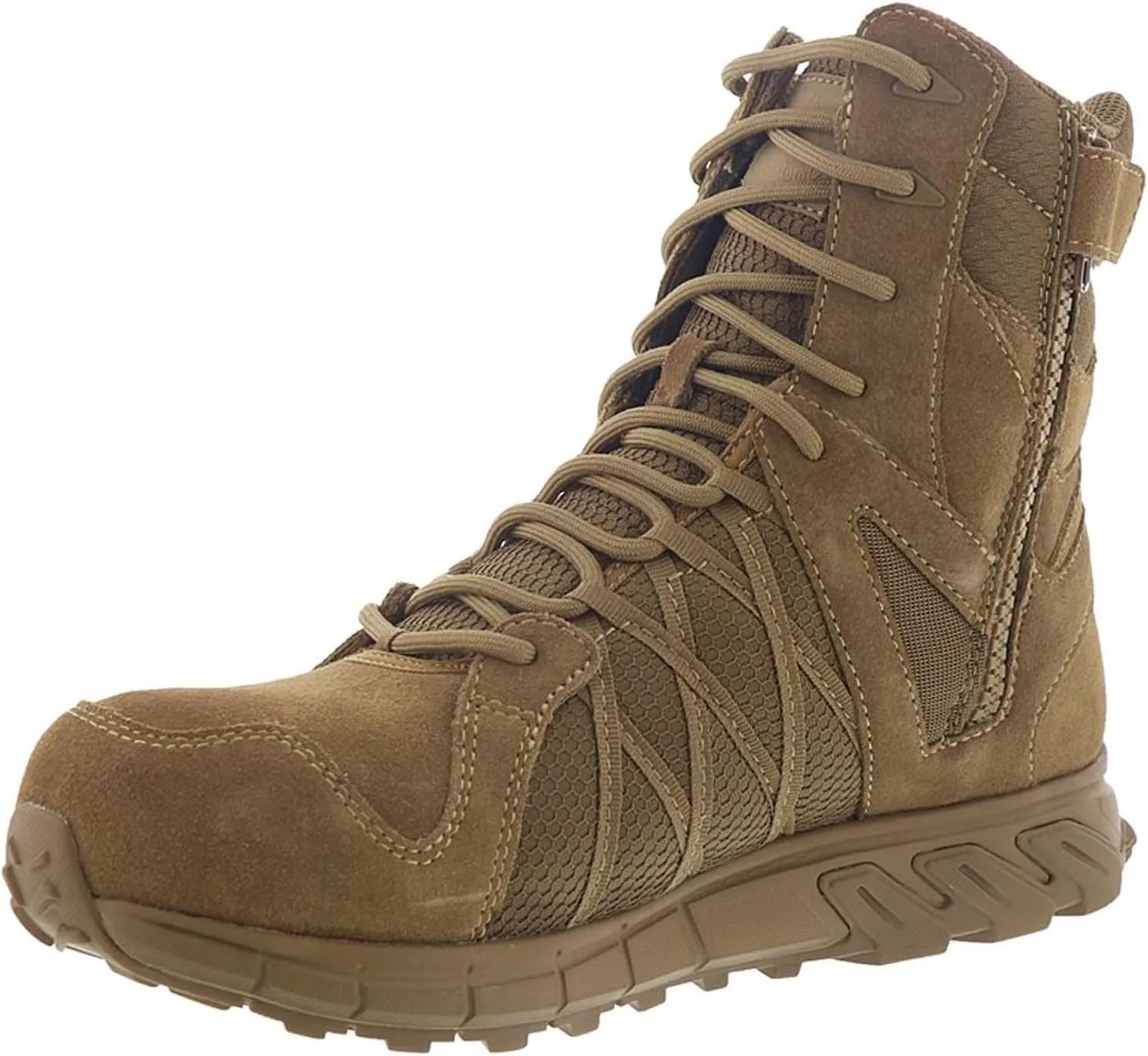 Reebok Men's Trailgrip Safety Toe 8" Tactical Boot with Side Zipper Military