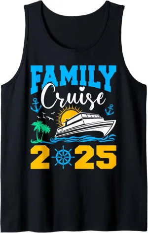 Retro Family Cruise 2025 Cruising Squad Summer Break Trips Tank Top