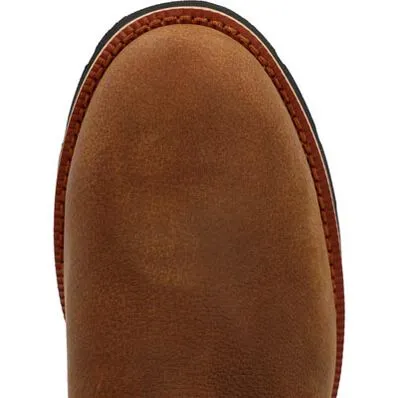 Rocky Men's Monocrepe 9" Round Toe Pull On Western Work Boot - Brown - RKW0461