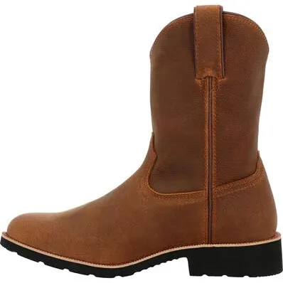 Rocky Men's Monocrepe 9" Round Toe Pull On Western Work Boot - Brown - RKW0461