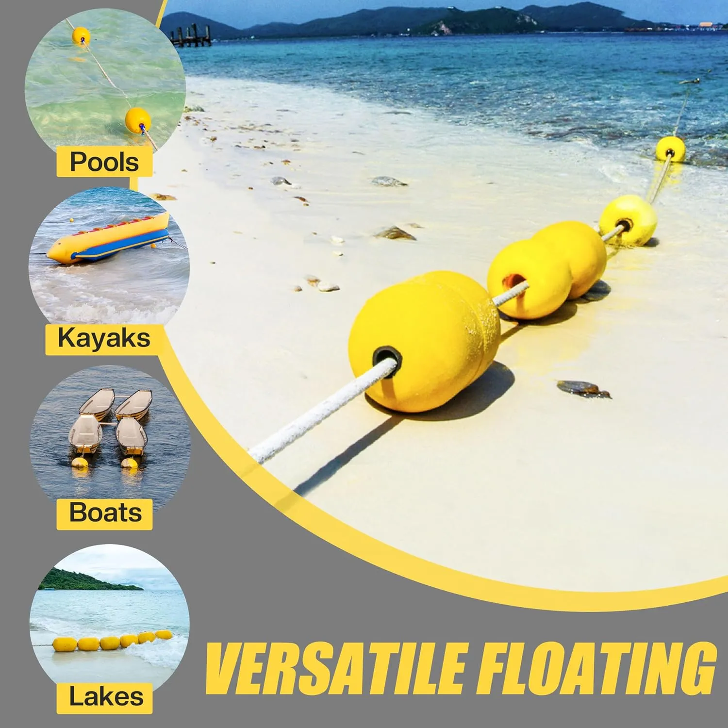 Rope Floats Marine Buoys Floats Deep Water Fishing Marker Buoys Bulk Crab Trap Buoy Floats Marine Anchor Rope Float for Boats Swimming Kayak Crabbing Trail Dock Pool,4pcs/8pcs
