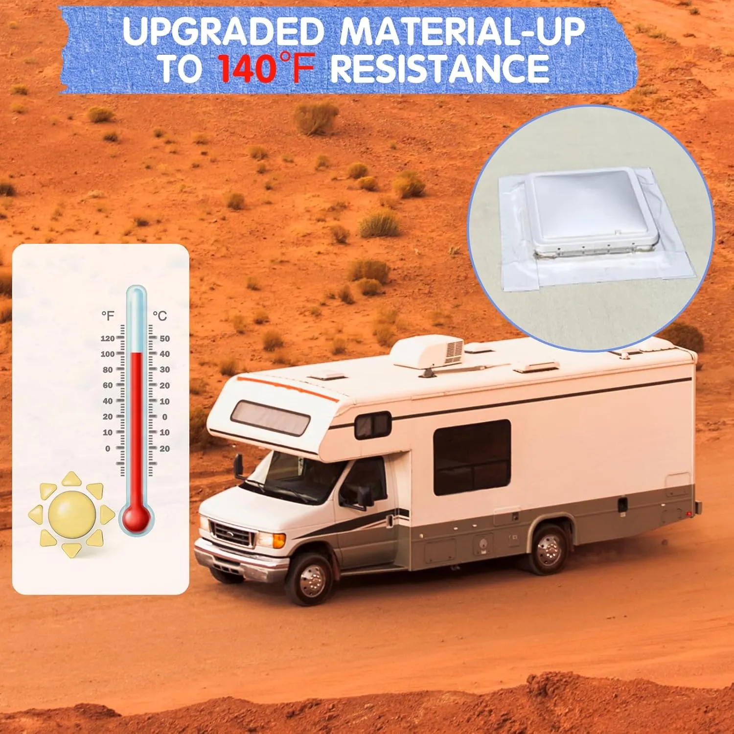 RV Roof Tape with Rubber Roller, 4 Inch x 50 Feet RV Sealant Tape for Camper Roof Repair, Boat Sealing, Trailer Roofing Seam Leaks, UV Resistant, Waterproof, White
