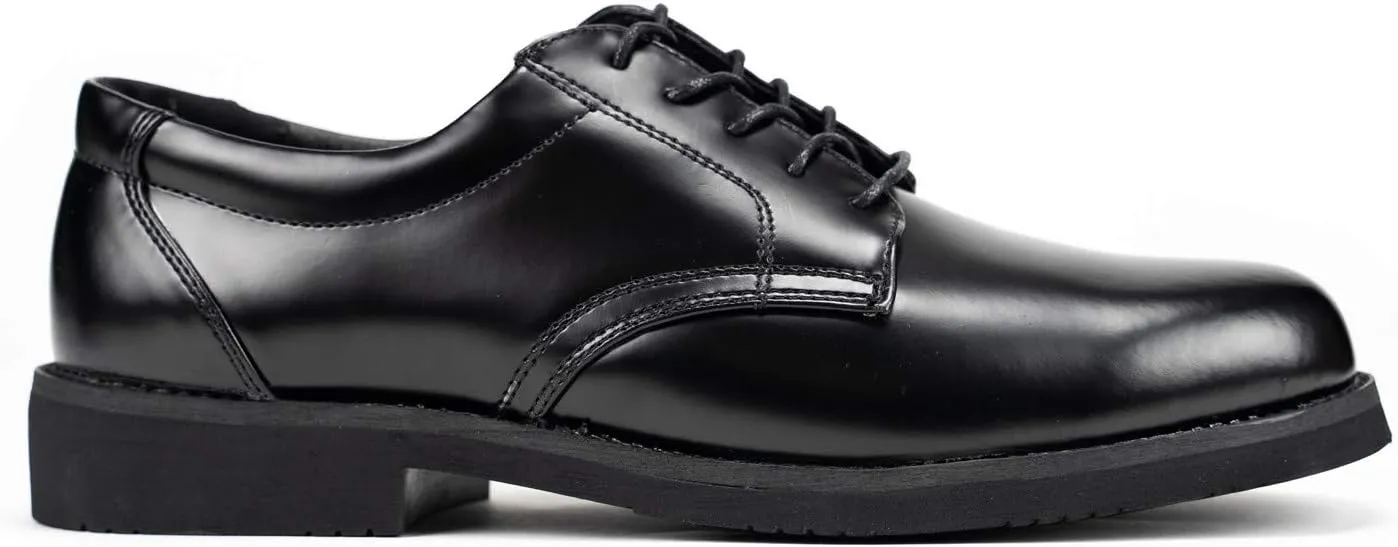 RYNO GEAR Men's Leather and Hi-Gloss Style Uniform Oxford Dress Shoes
