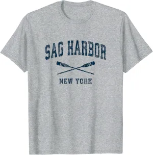Sag Harbor New York Vintage Nautical Paddles Sports Oars T-Shirt