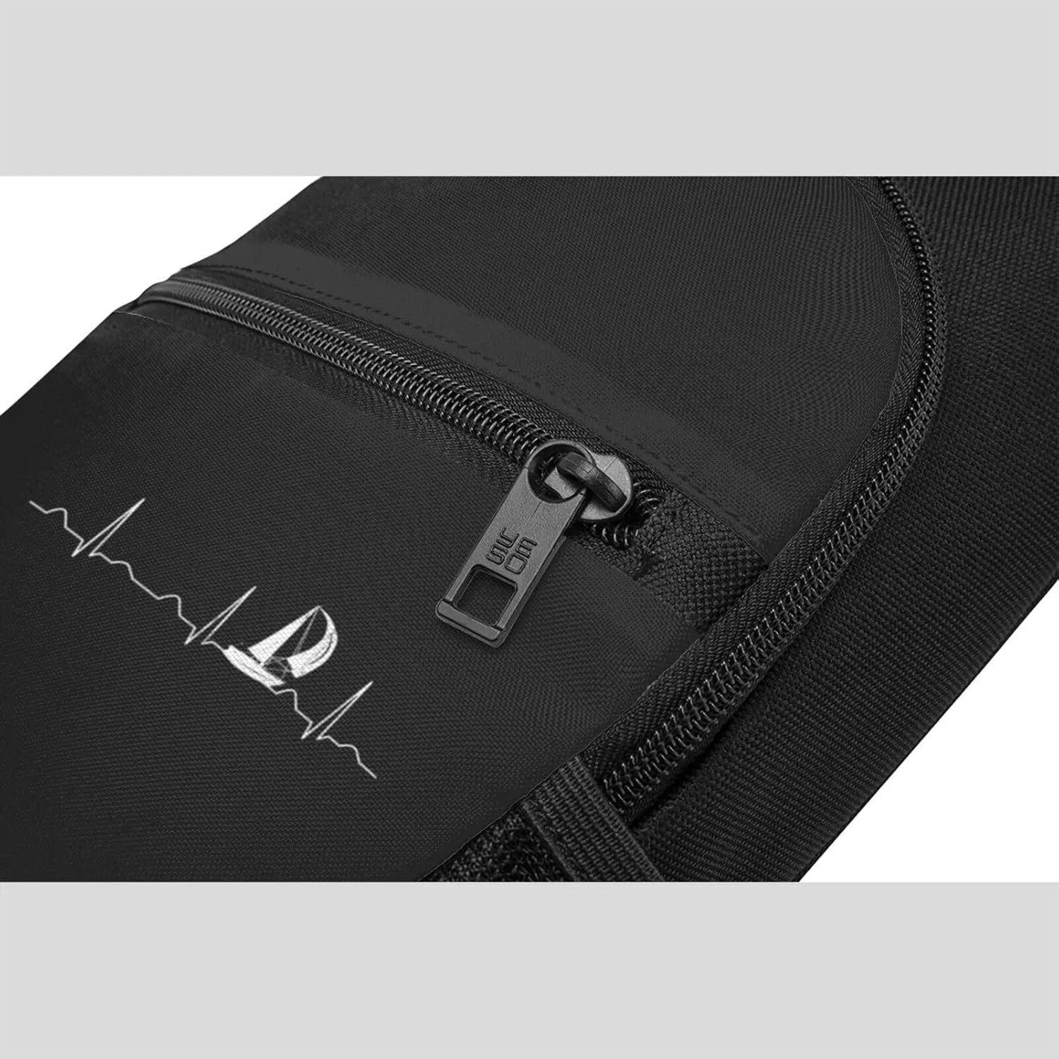 Sailing Heartbeat Boat, Funny Boating Sailor Unisex Chest Bag Lightweight Crossbody Shoulder Bag Travel Pocket