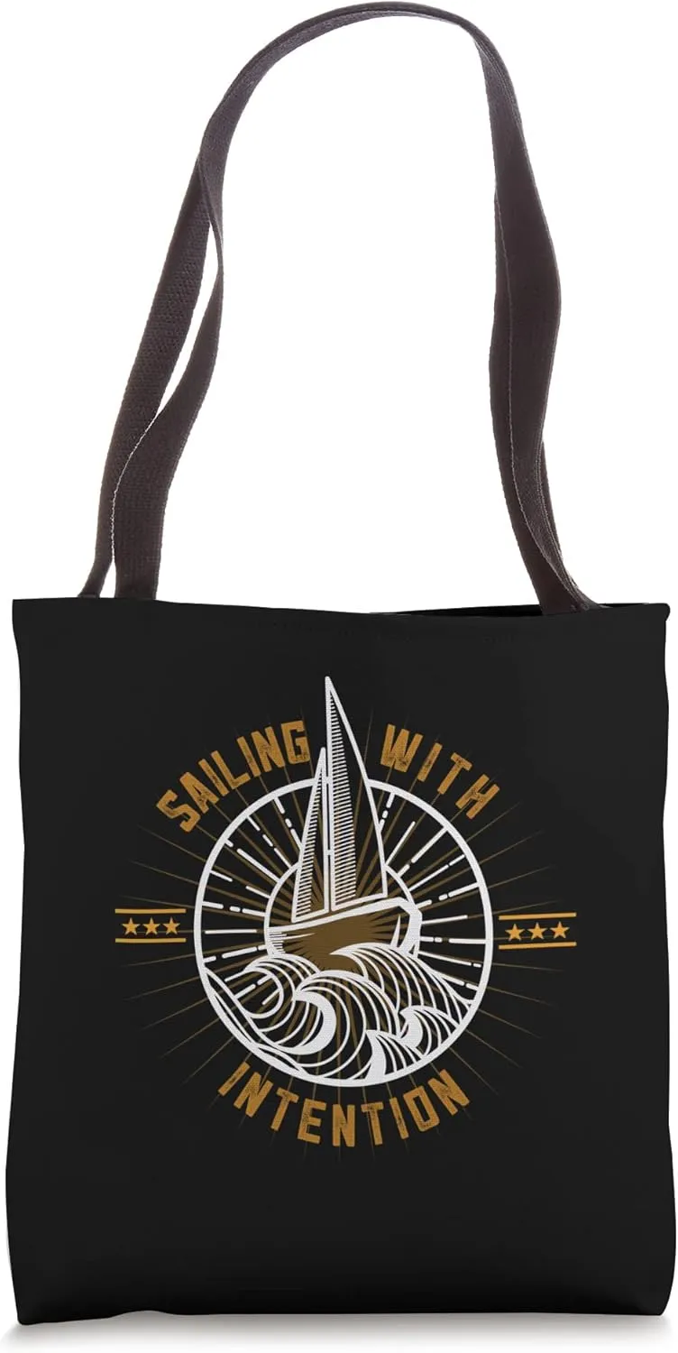Sailing With Intention Wind Propeller Sailboat Tote Bag