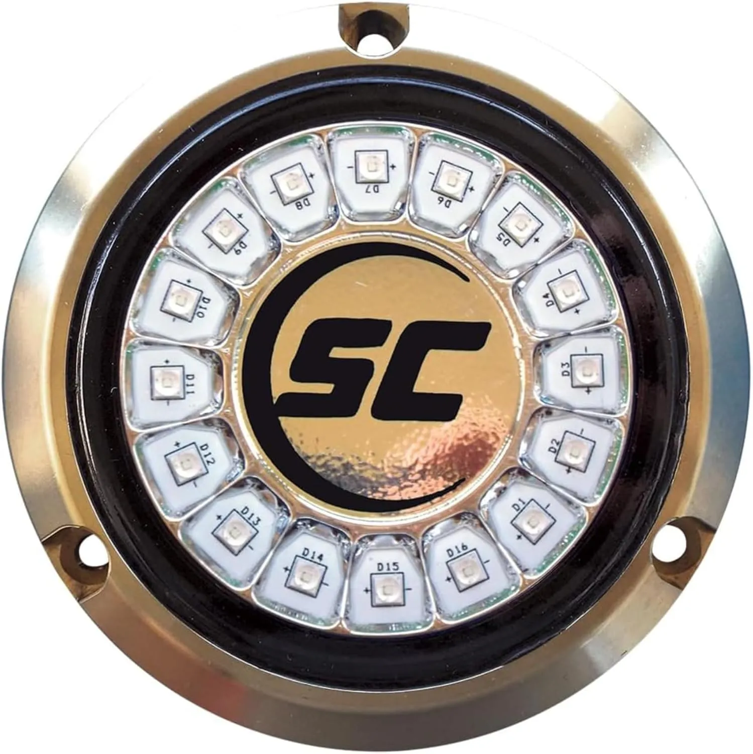 SCR-16 LED Underwater Boat Light - Great White - Bronze Housing - 60W Suface Mount - Tempered Glass Lens - IP68 Fully Submersible Waterproof