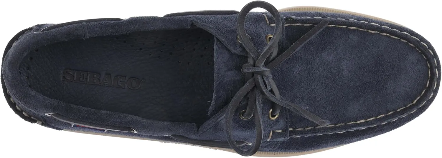 Sebago Portland Roughout Boat Shoes - Handsewn Roughout Leather Moccasins with Leather Sock Lining and Non-Marking, Non-Slip Siped Rubber Outsoles