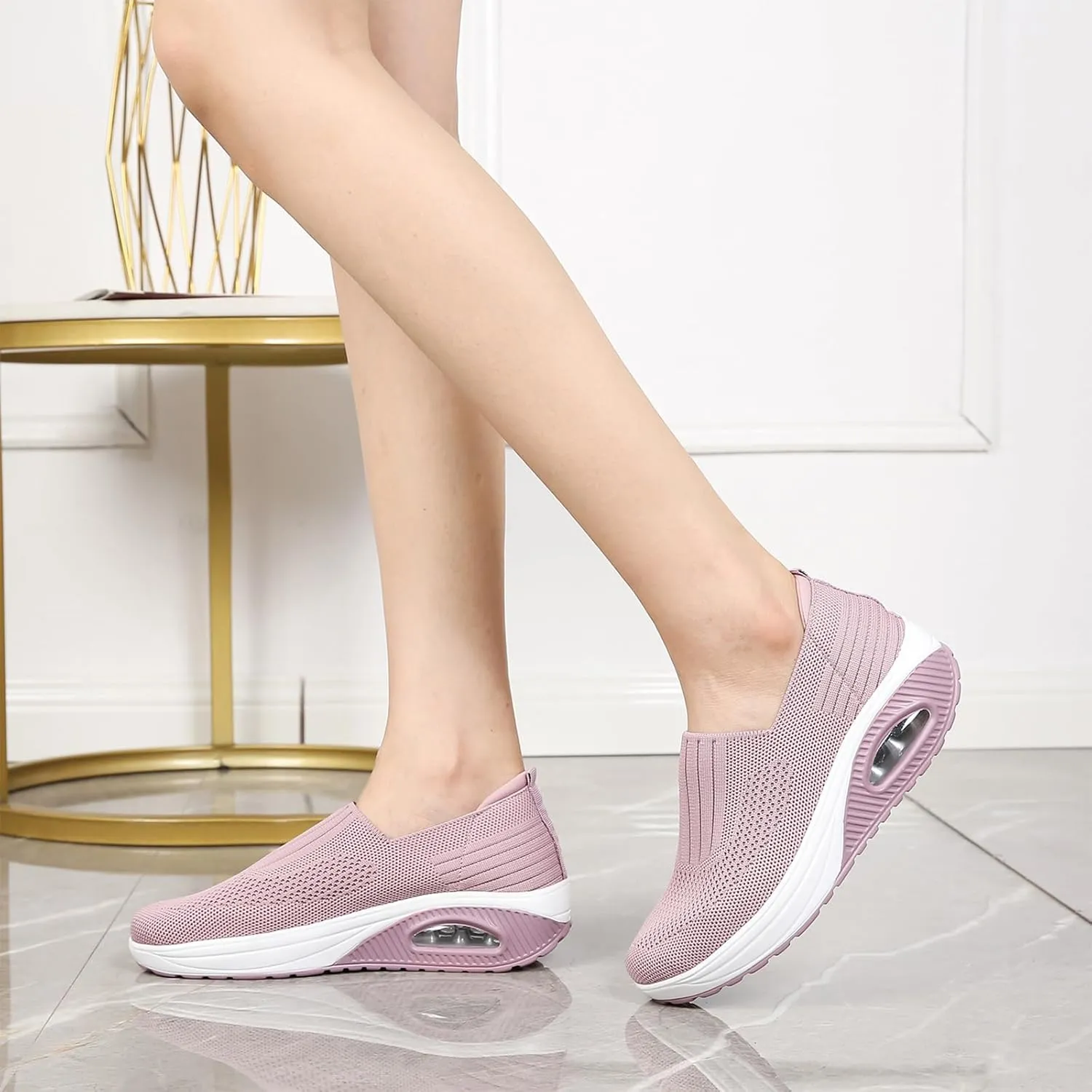 Semshedy Women Nurse Shoes Orthopedic Platform Nursing Sneakers Air Cushion Diabetic Walking Wedge Sneaker