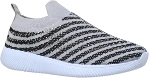 SOBEYO Women's Lightweight Sneakers Walking Running Shoes Super Rhinestone Strips Accent