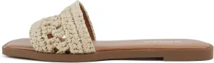 Soda “Ambessa” ~ Women Square Toe Single Band Flat Slide Sandal