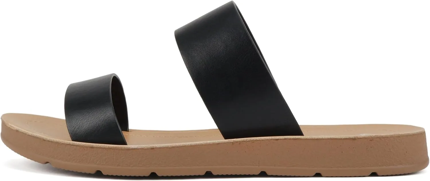 Soda Shoes Women Flip Flops Flat Beach Sandals Slides Double Straps OCCUPY-S