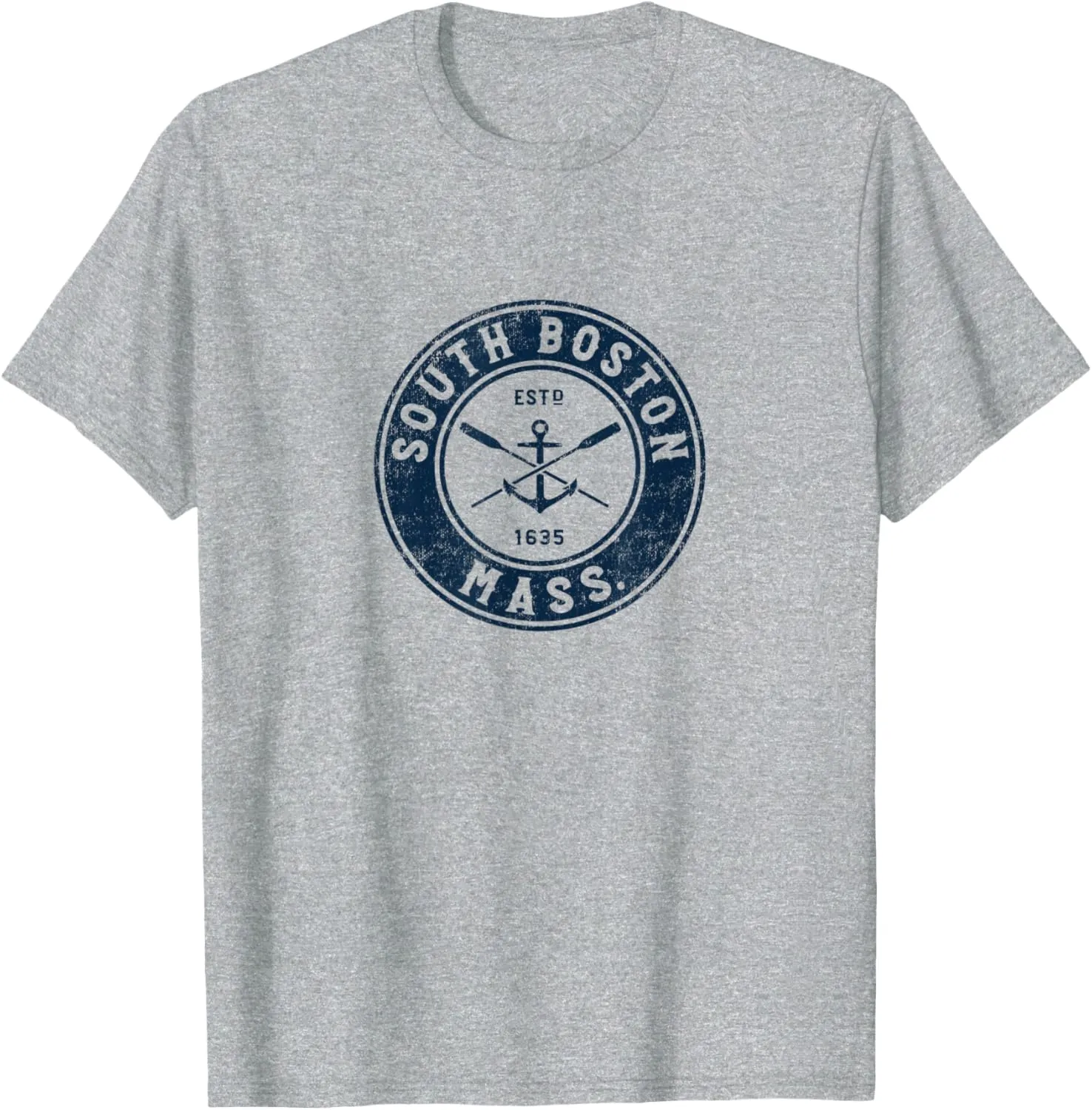 South Boston Massachusetts MA Vintage Boat Anchor & Oars T-Shirt