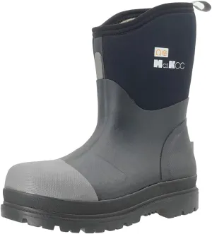 Steel Toe Work Boot for Men, Waterproof Rubber Safety boots, Mid-Calf Durable Protective Footwear, Construction Boot for Industrial Working