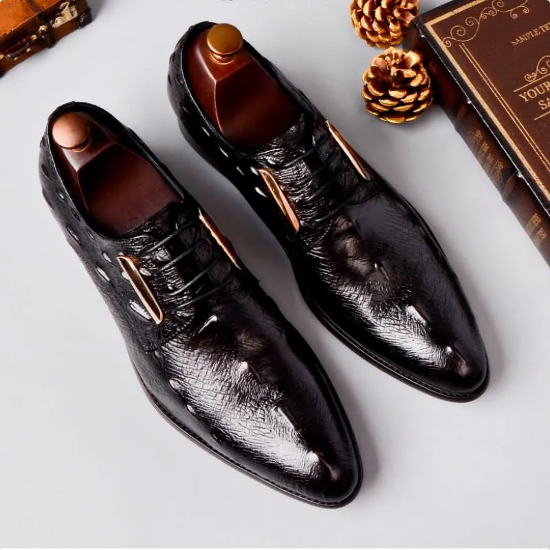 suit business shoes  Genuine Leather  luxury brand men shoes