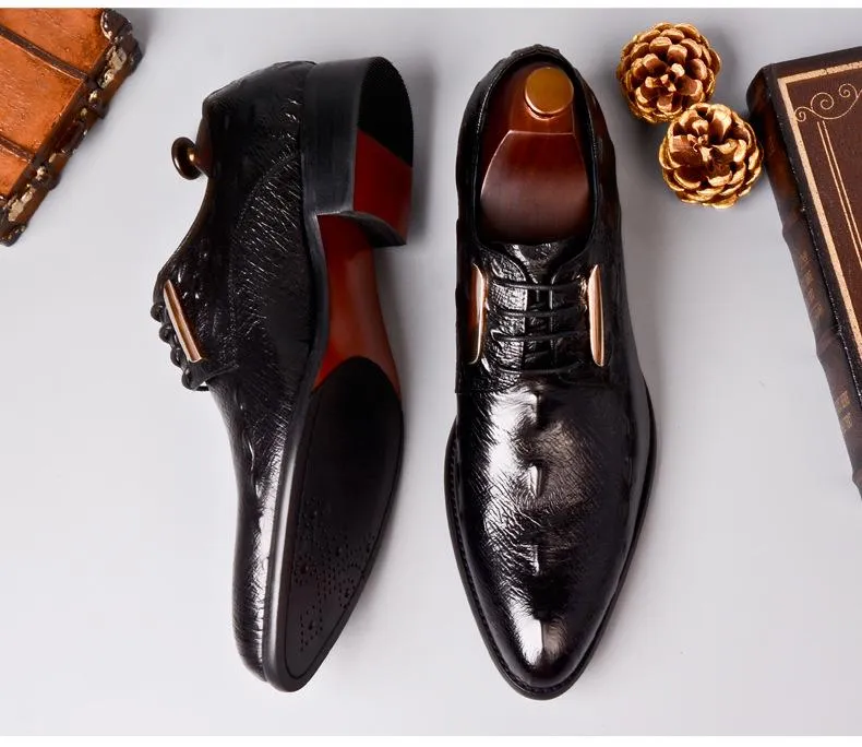suit business shoes  Genuine Leather  luxury brand men shoes