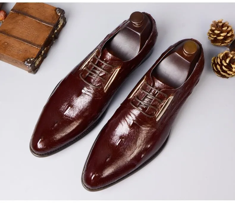 suit business shoes  Genuine Leather  luxury brand men shoes