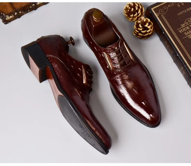 suit business shoes  Genuine Leather  luxury brand men shoes