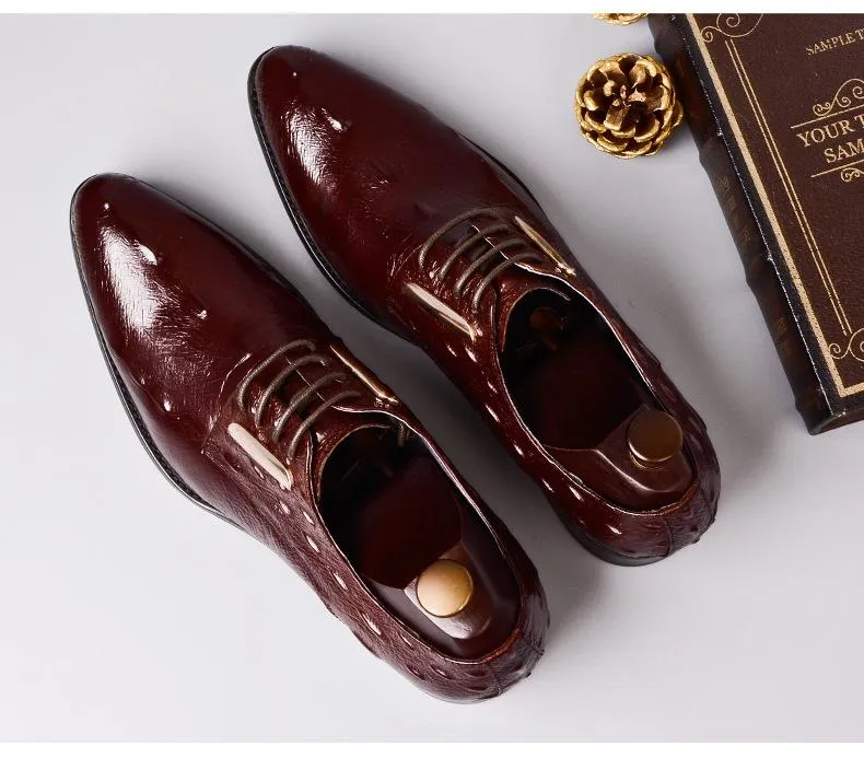 suit business shoes  Genuine Leather  luxury brand men shoes