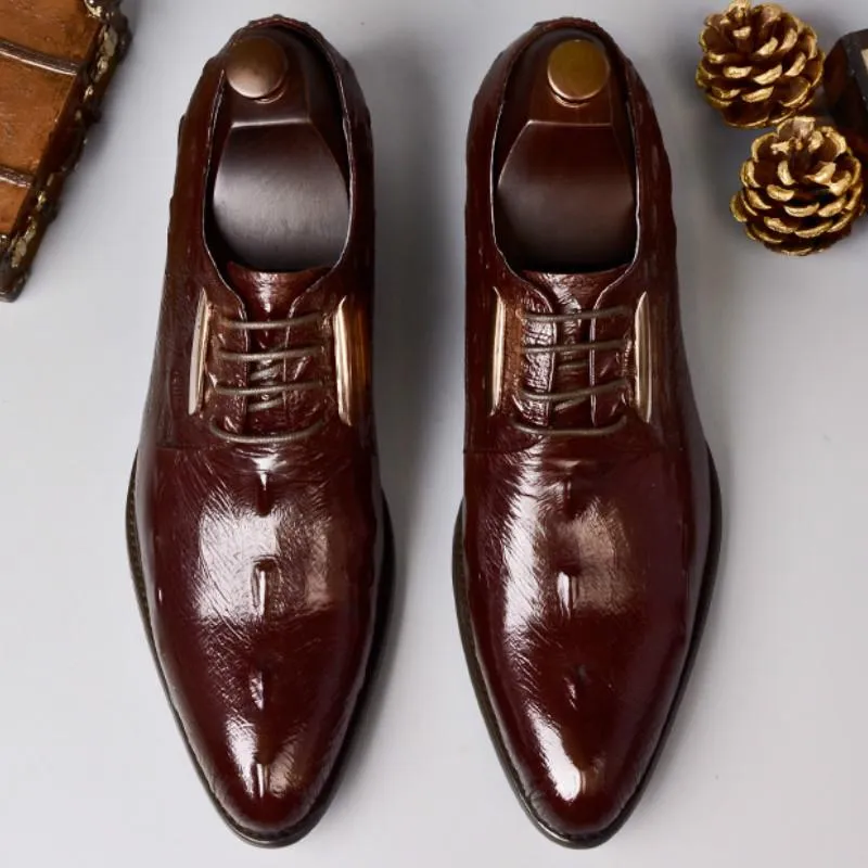 suit business shoes  Genuine Leather  luxury brand men shoes