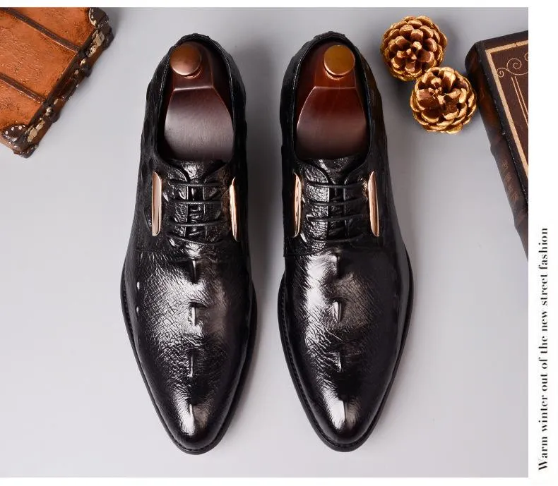 suit business shoes  Genuine Leather  luxury brand men shoes