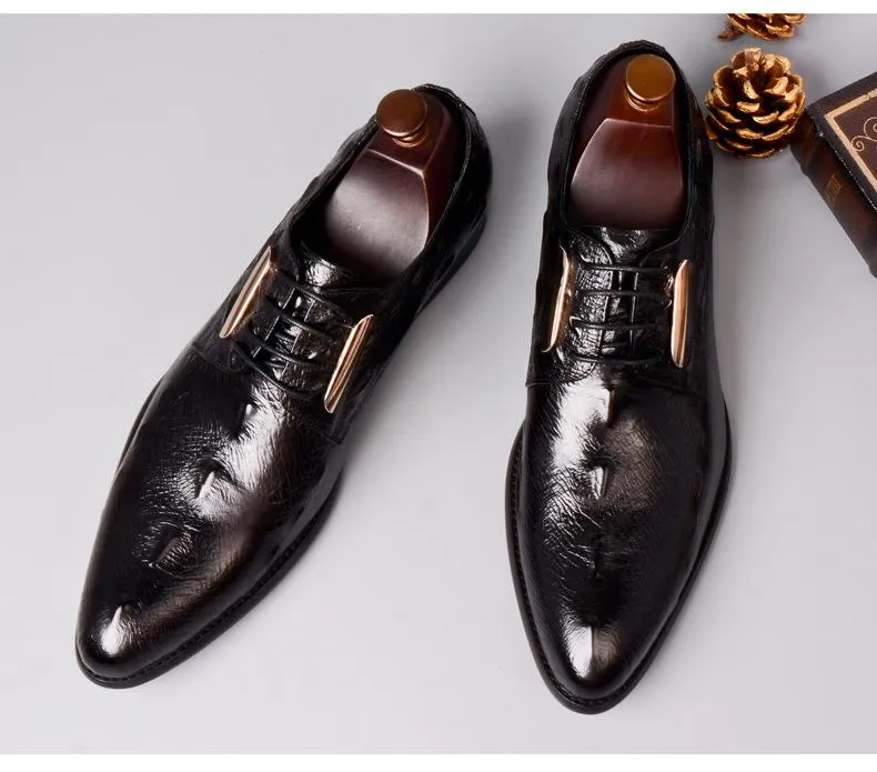 suit business shoes  Genuine Leather  luxury brand men shoes