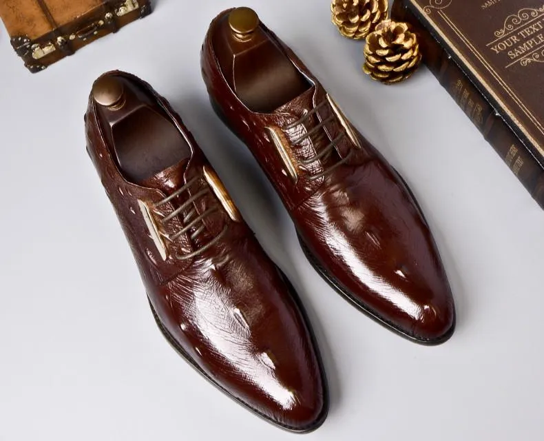 suit business shoes  Genuine Leather  luxury brand men shoes